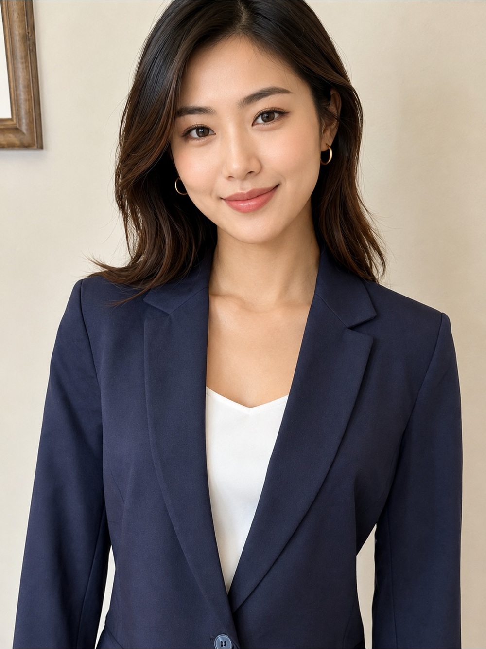 NWT Liz Claiborne Navy Blue Single Button Blazer Size 10